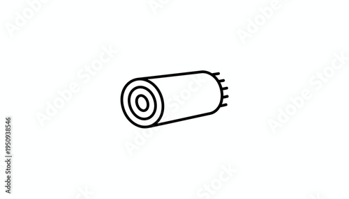 Simple Line Art Icon of a Battery, Isolated on White Background