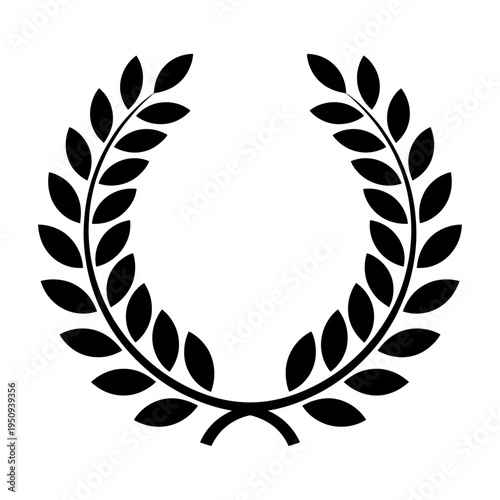 Vector of a laurel wreath with leaves