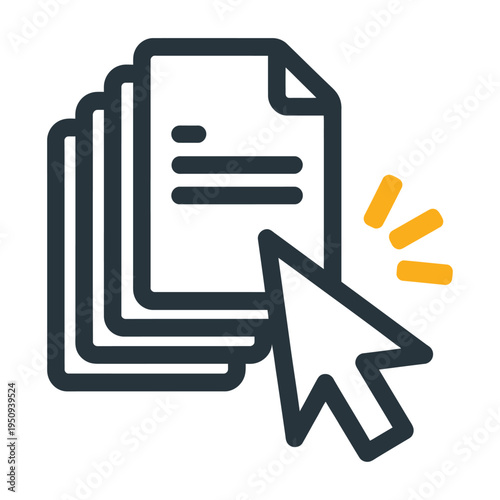 Vector of a cursor clicking on a document icon