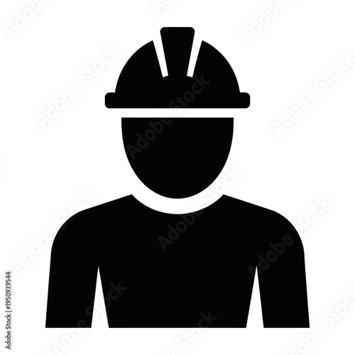 Vector of a construction worker wearing a hard hat