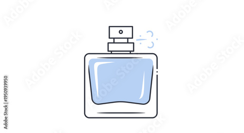 Perfume Bottle Spraying Fragrance - Minimalist Icon