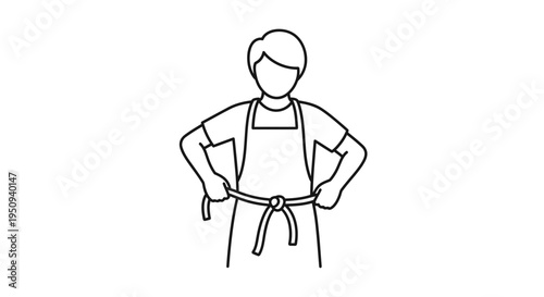 Person Tying Apron Strings, Chef Preparing for Work, Kitchen Uniform