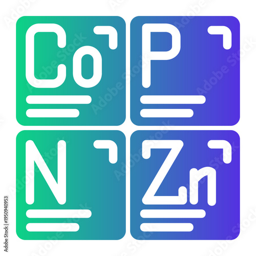 periodic table Gradient icon
