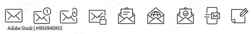 Mail Envelope, New Message, Attachment, Locked Email, Open Mail, Global Communication, Verified Email, Smartphone Message, Note with Pencil, Writing