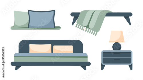 A cozy bedroom furniture set, offering comfort and style.