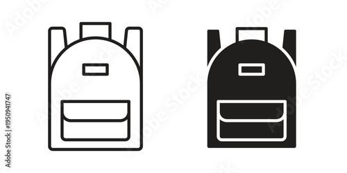 Backpack icon logo concept on white background. Suitable for use on web apps