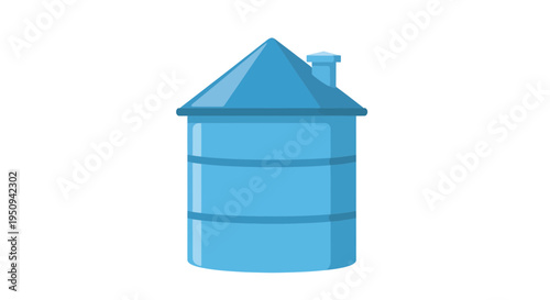 Blue House Vector Illustration, Flat Design, for Real Estate, Architecture, and Home Concepts