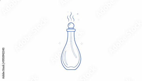 Mysterious Potion Bottle with Smoke Wisps - Alchemy and Magic Concept