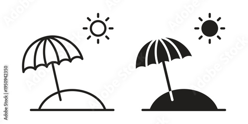 Beach icon logo concept on white background. Suitable for use on web apps