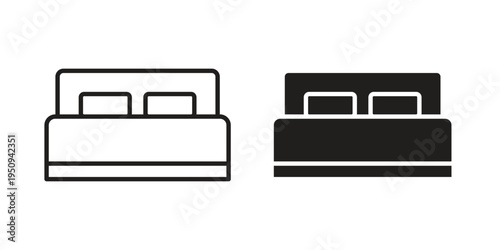 Bed icon logo concept on white background. Suitable for use on web apps