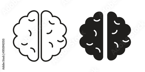 Brain icon logo concept on white background. Suitable for use on web apps