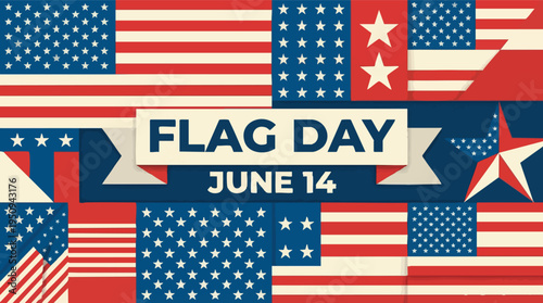 Flag Day June 14 abstract geometric American flag pattern