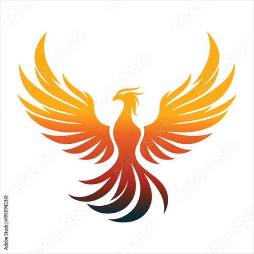 majestic phoenix vector silhouette outline logo design  concept illustration idea