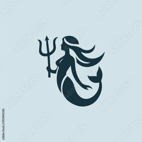Mermaid Trident Logo