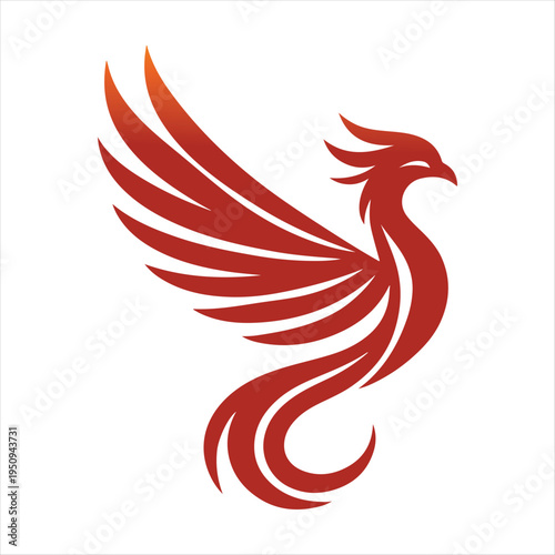 majestic phoenix vector silhouette outline logo design  concept illustration idea