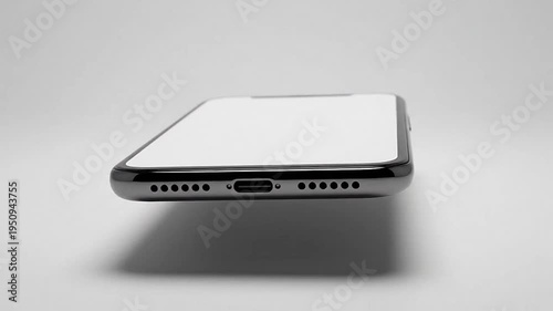 A modern communication device floats against a neutral background