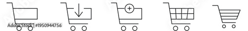 Shopping cart icon, Add to cart icon, Checkout icon, E-commerce icon, Online store icon, Purchase icon, Retail icon, Shopping basket icon, Market, Set