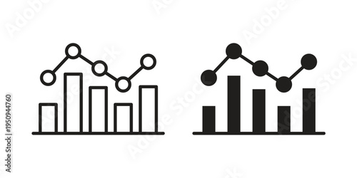 Chart icon logo concept on white background. Suitable for use on web apps