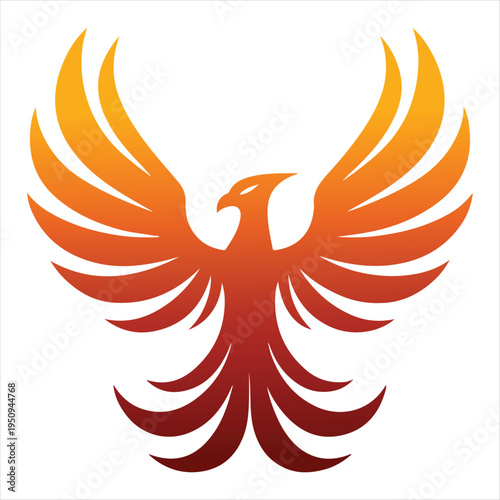 majestic phoenix vector silhouette outline logo design  concept illustration idea