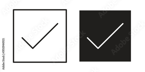 Checkmark icon logo concept on white background. Suitable for use on web apps