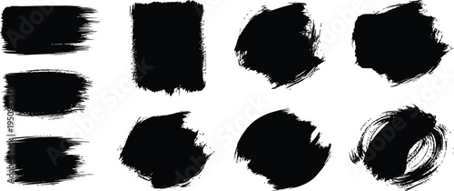 Brush stroke textures and shapes