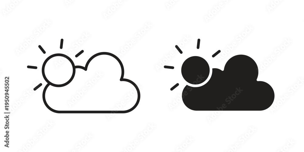 Obraz premium Cloudy Day icon logo concept on white background. Suitable for use on web apps
