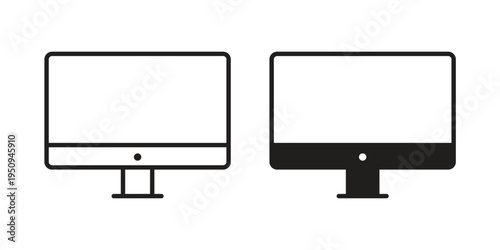 Computer screen icon logo concept on white background. Suitable for use on web apps