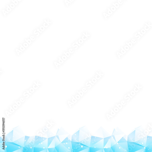 冷たい氷イメージのシンプルなポリゴンフレーム_下_正方形