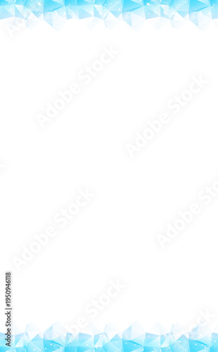 冷たい氷イメージのシンプルなポリゴンフレーム_縦