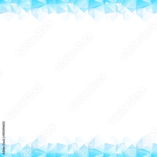 冷たい氷イメージのシンプルなポリゴンフレーム_正方形