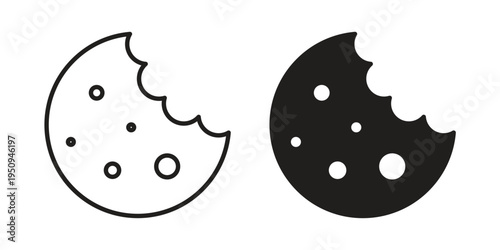 Cookie icon logo concept on white background. Suitable for use on web apps