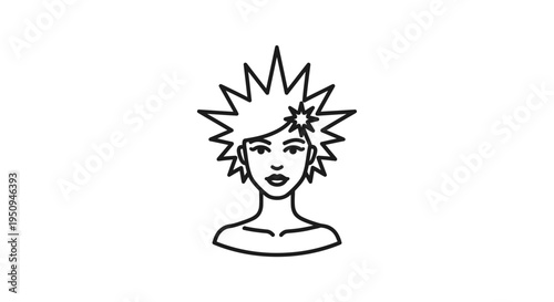Woman with Spiky Hair and Starburst Hairstyle, Bold Fashion Icon