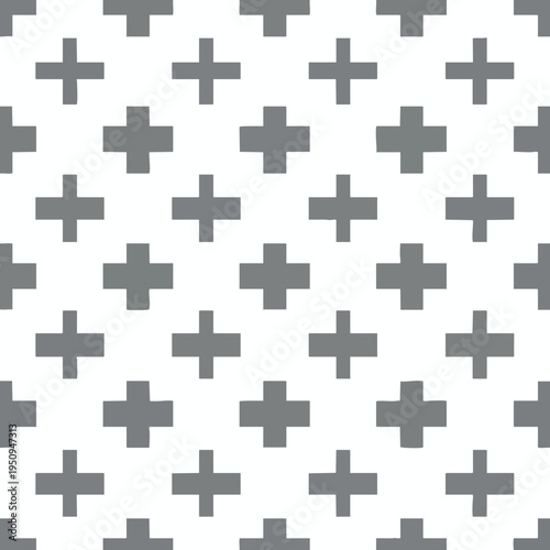 A repeating pattern of grey plus signs on a white background