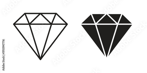 Diamond icon logo concept on white background. Suitable for use on web apps