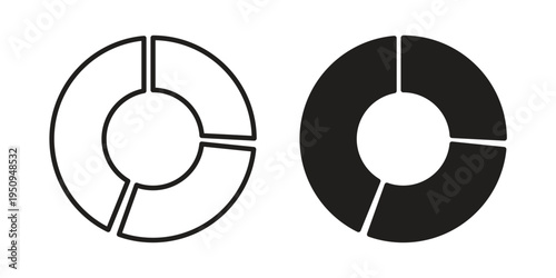 Donut chart icon logo concept on white background. Suitable for use on web apps