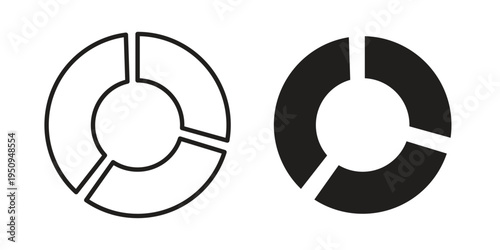 Donut chart icon logo concept on white background. Suitable for use on web apps