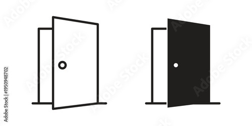 Door icon logo concept on white background. Suitable for use on web apps