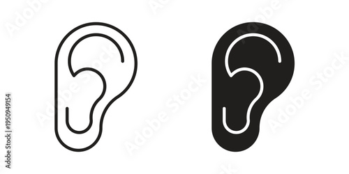 Ear icon logo concept on white background. Suitable for use on web apps