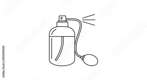 Vintage Perfume Atomizer Spray Bottle Outline Icon