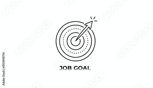 Target with Arrow Hitting Bullseye, Job Goal Concept, Business Success, Career Objective