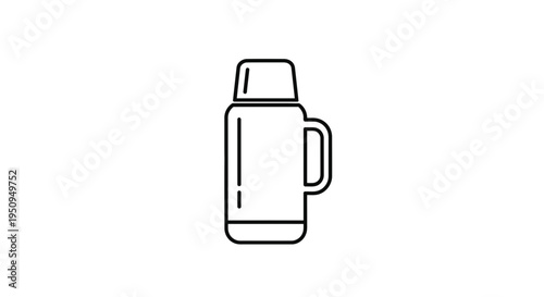 Thermos Flask Icon, Vector Illustration of a Portable Insulated Container for Hot or Cold Drinks