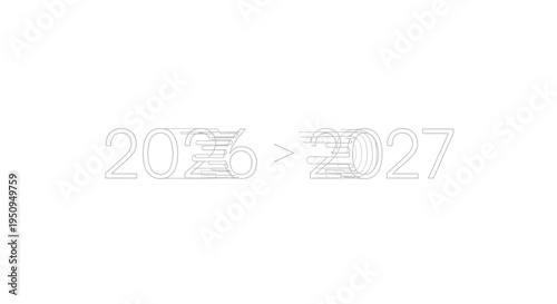 Timeline Transition 2026 to 2027: Future Planning, Growth, and Progress Concept