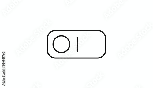 Toggle Switch Icon, Simple Line Art, On Off Button Symbol, Minimalist UI Element