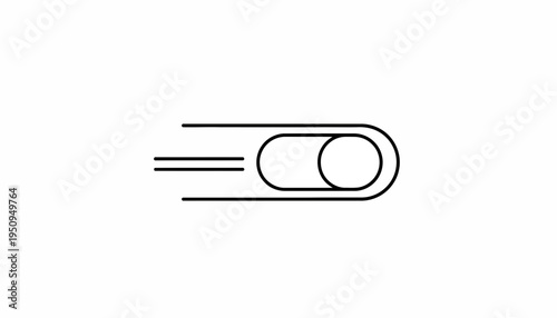 Toggle Switch Icon, Minimalist Design, Simple UI Element, On/Off Concept