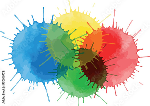 Vibrant Watercolor Splatters A Colorful Explosion of Artistic Expression