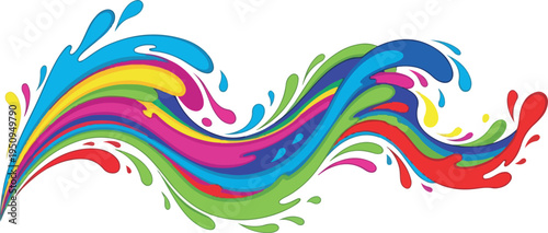 Vibrant Swirl of Colors and Splashes A Dynamic Abstract Design Representing Energy and Creativity
