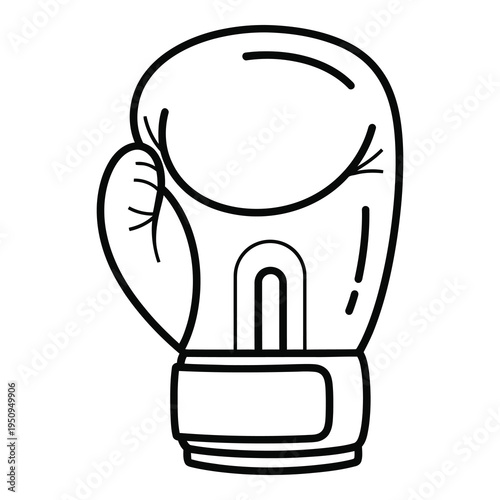 Boxing glove illustration in simple line drawing style for design use icon