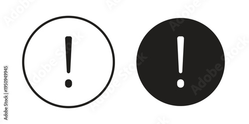 Exclamation button icon logo concept on white background. Suitable for use on web apps