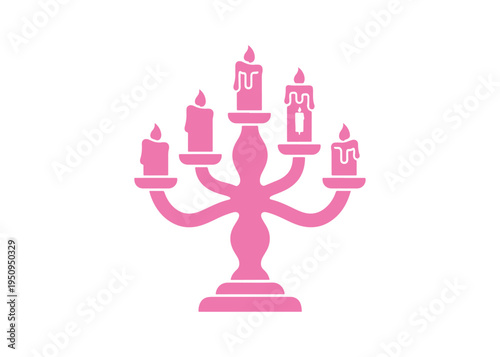 Old-fashioned candelabrum illustration in a cartoon style, representing a classic forex bearish icon concept.