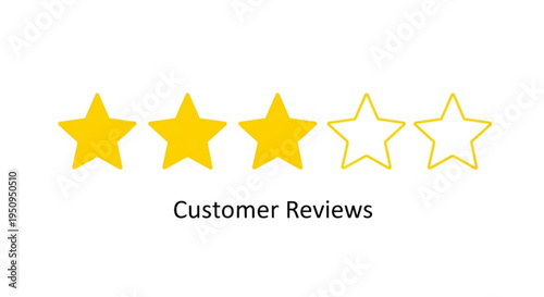 Customer review ratings with four yellow stars and one outlined star on white background